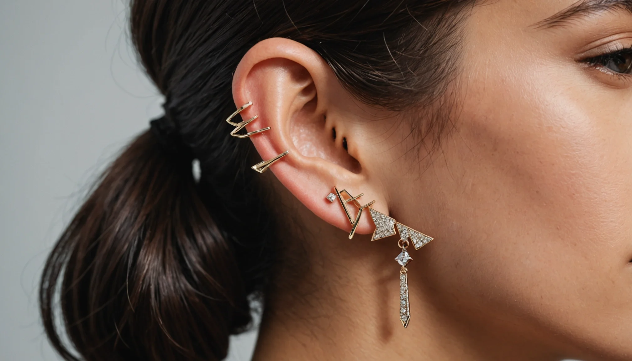 Pendientes de moda: la revolución del estilo con ear cuffs y joyas asimétricas